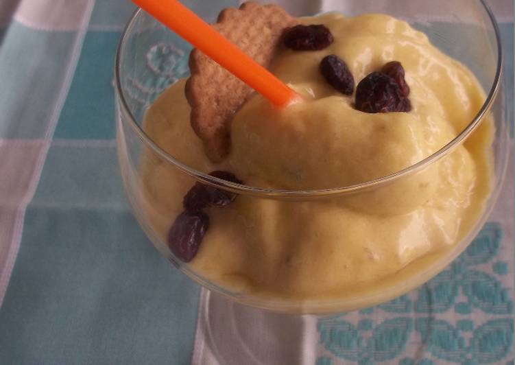 Helado de mango y plátano