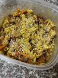 Pasta con aduki y verduras salteadas :)
