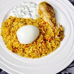 A picture of Chicken Chettinad Biryani.
