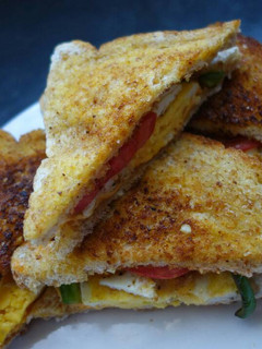 A picture of Fried eggs and cheese.