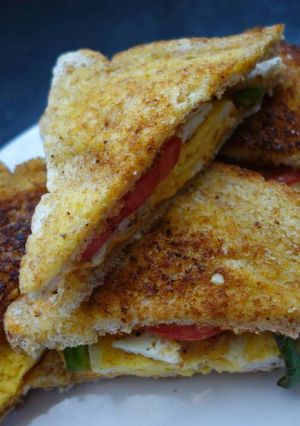 A picture of Fried eggs and cheese.