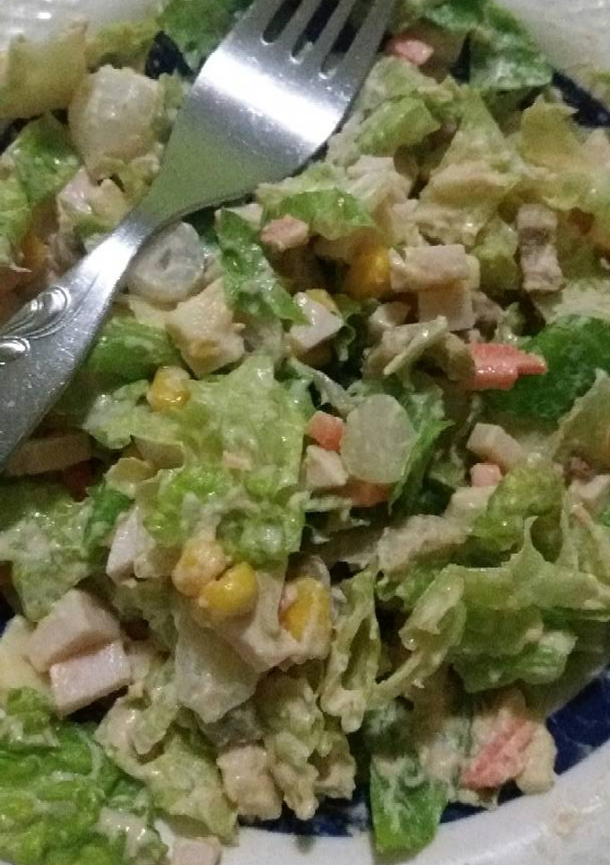 Una foto de Ensalada con hummus