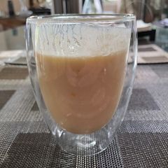 A picture of Apricot and rose lassi.
