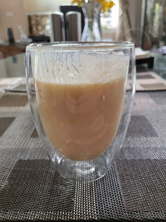 A picture of Apricot and rose lassi.