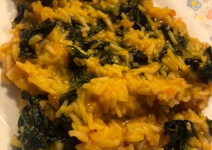 Guida passo passo a Fai Qualsiasi notte della settimana Riso con zucca e cavolo nero