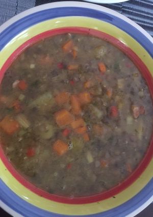 Una foto de Tipo de lenteja con vegetales