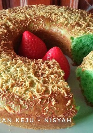 Foto resep Brudel Pandan Keju 2 Telur. TANPA Timbangan & Mixer ~ Cake rasa roti yg empuk. 😋