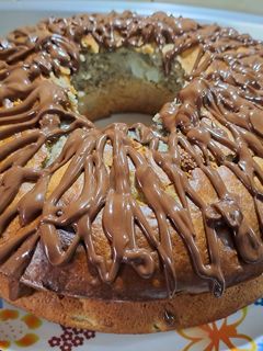 Una foto de Torta fácil de bananas y pera