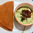 Carrot dosa & raw mango chutney