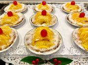 Una foto de tarta de vainilla