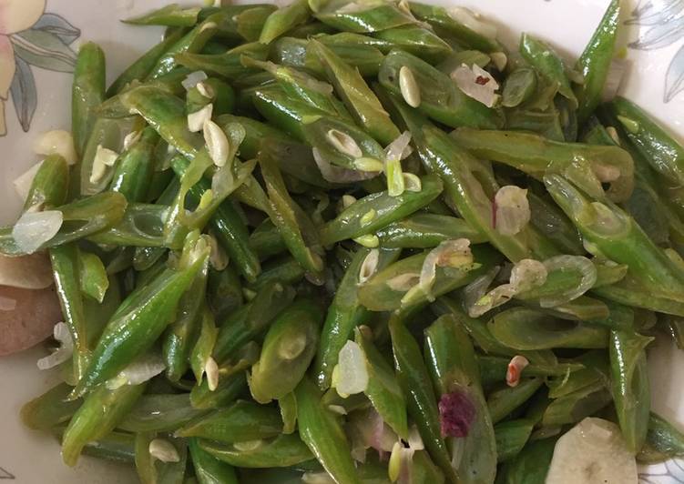 Tumis Buncis asem manis (pedas)