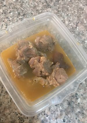 A picture of Goat meat peppersoup.