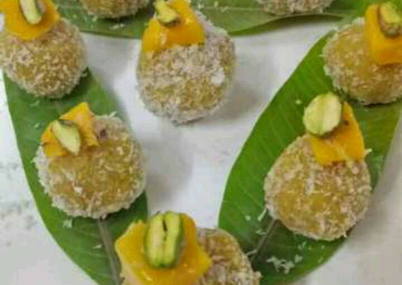 Instant Mango coconut ladoo