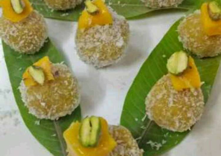 Instant Mango coconut ladoo