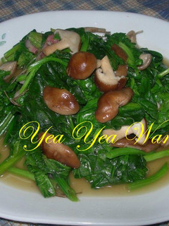 (素)菠菜炒鮮菇 的食譜成品照片