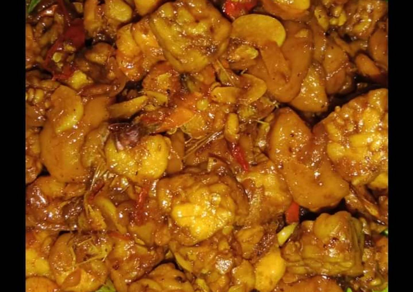 Oseng2 tempe +udang pentol