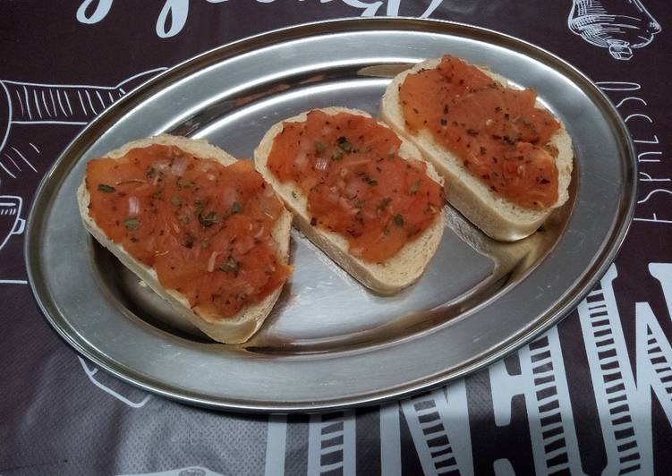Comment Servir Bruschettas tomate basilic
