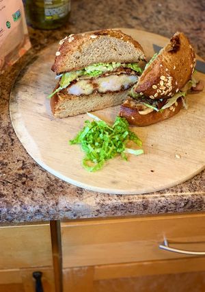 Una foto de Hamburguesa de camarones