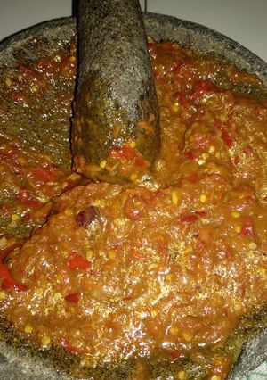 Foto resep Sambel trasi ala pecel lele jakarta