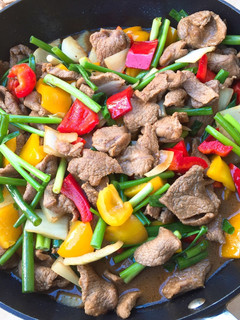 A picture of Stir fried beef.