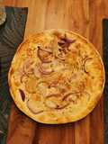 Flammekueche with Red Onion and Gorgonzola