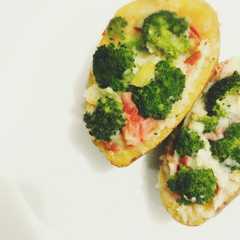 รูปของ Jacket Potato/Baked Potato /Kentang Panggang Isi - tanpa oven