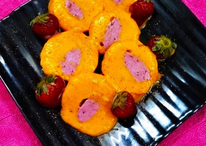 Steps to Make Award-winning Mango Strawberry Roll Kulfi