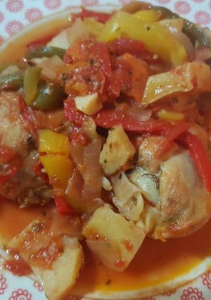 Una foto de Pollo a la portuguesa rico y light