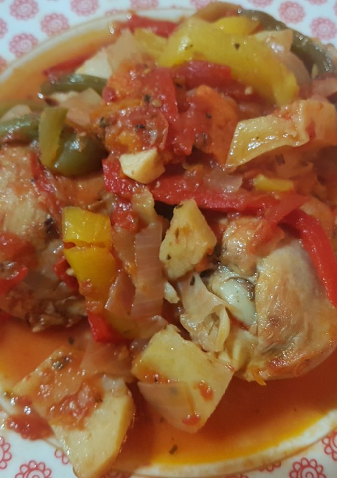 Una foto de Pollo a la portuguesa rico y light