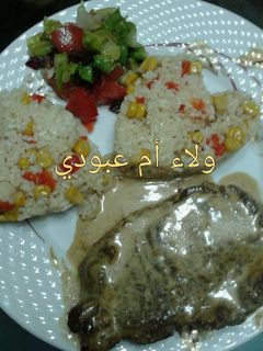 صورة لوصفة ستيك اللحمه بصوص الكريمه