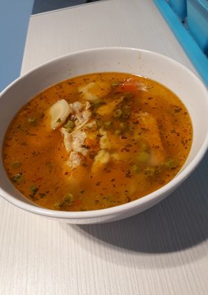Zöldborsó leves csirkeszárnnyal recept fotója