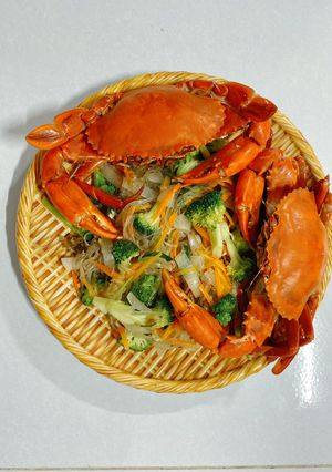 Hình của món Miến xào cua.