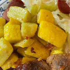 A picture of Easy Yellow Squash with Bacon.