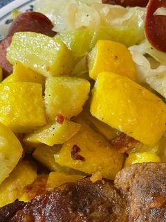 A picture of Easy Yellow Squash with Bacon.