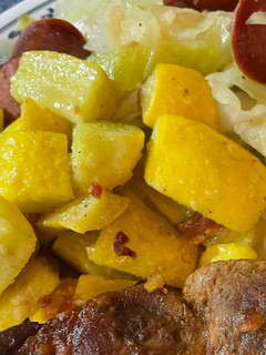 A picture of Easy Yellow Squash with Bacon.