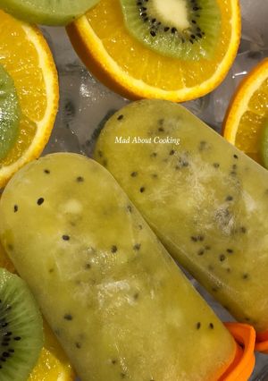 A picture of Orange Kiwi Popsicles – No Sugar Summer Healthy Treat – Kid’s Favorite – Two Ingredients Treat.