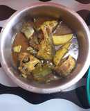 Aloo begun  borboti  shorshe hilsa
