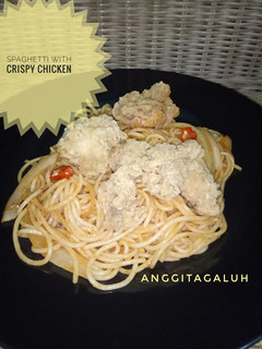 Foto resep Spaghetti with Crispy Chicken ala Anggi