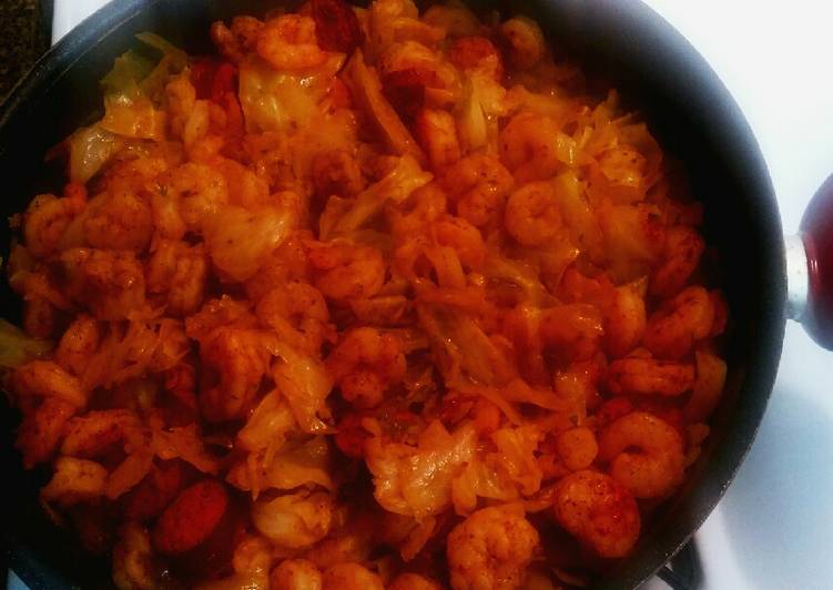 Fried Cabbage w/ shrimp &amp; sausage