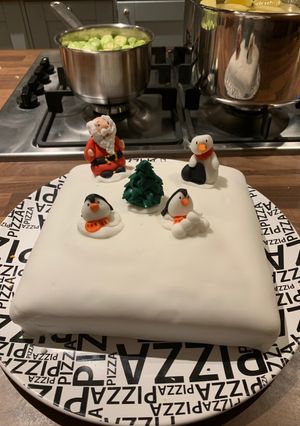 A picture of Vegan Christmas cake.