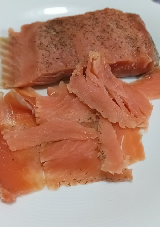 Una foto de Salmón marinado