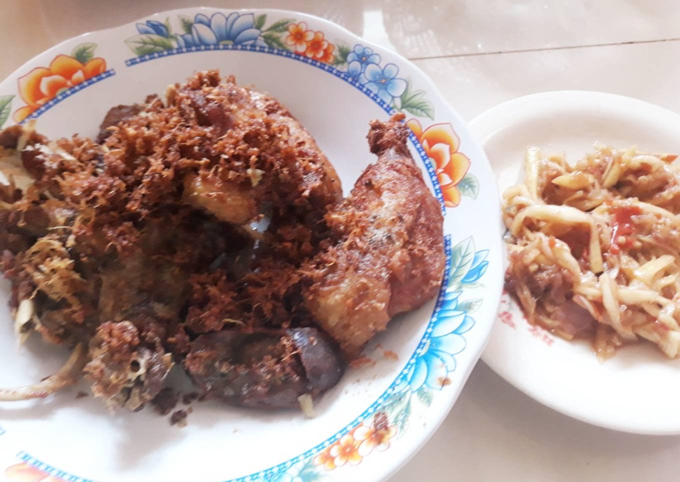 Bebek sinjay lengkuas + sambal mangga