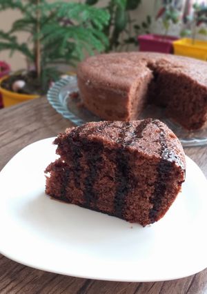 عکسی از دستور کیک شکلاتی بدون فر