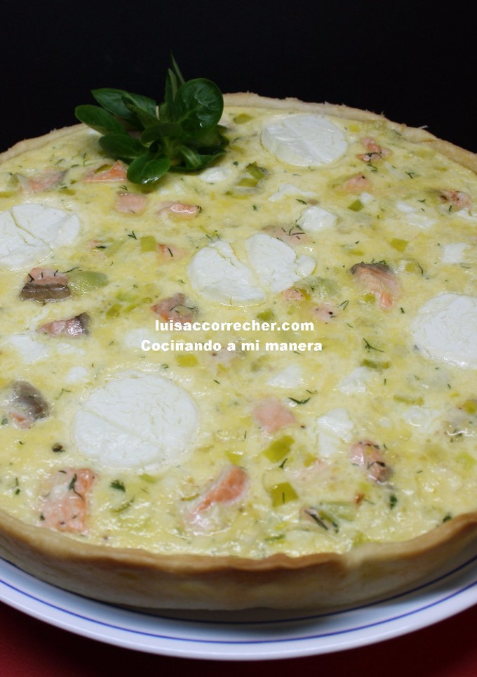 Una foto de Quiche de Salmón y queso de cabra