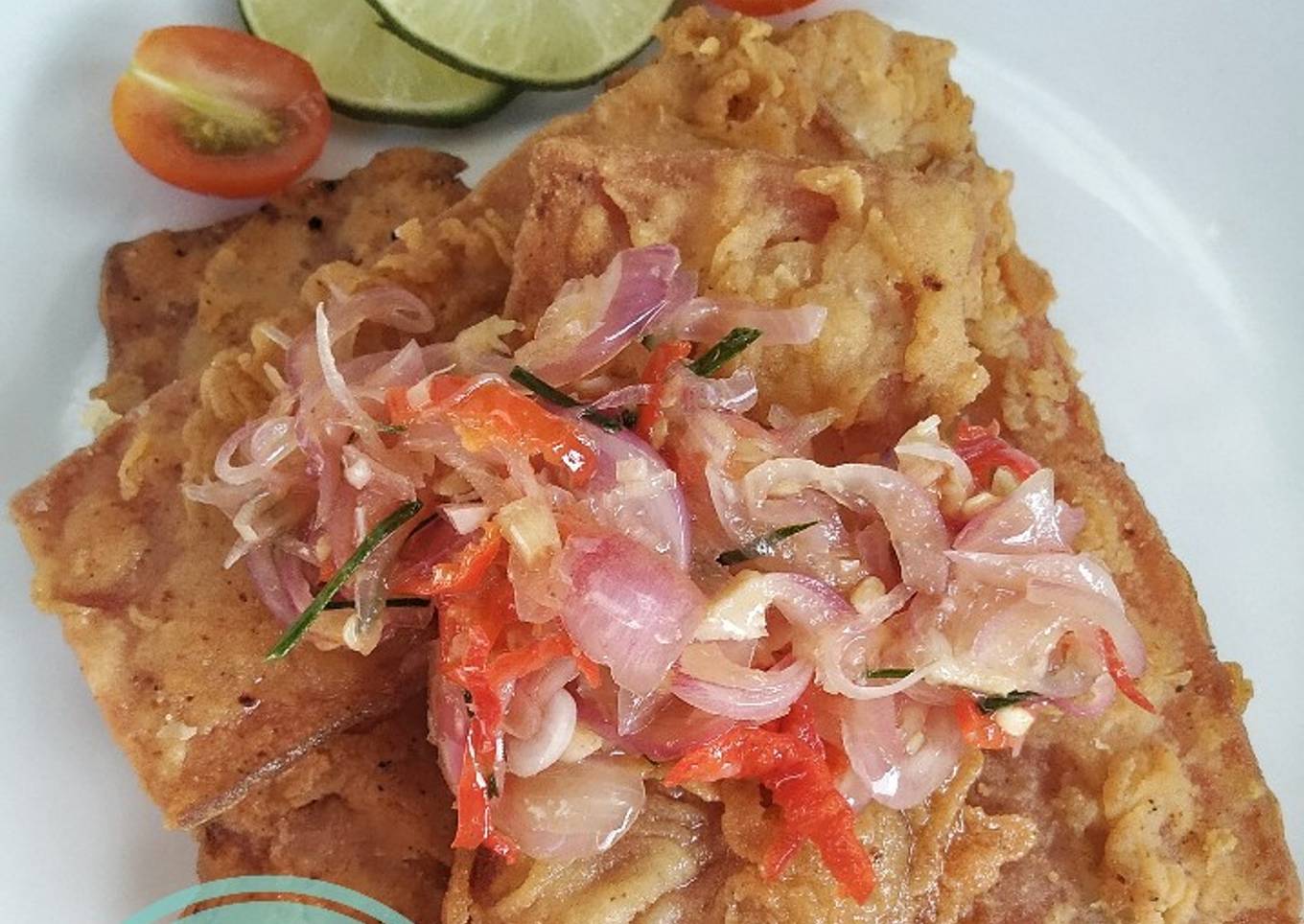 Crispy bacon sambal matah
