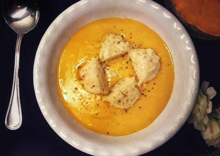 Cara Gampang Membuat Pumpkin chessy cream soup yang Sempurna