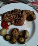 Conejo a la olla con champiñones