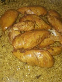 صورة لوصفة دجاج مقلي مع رز اصفر