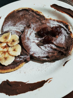 Una foto de Crepes/ panqueques de avena con nutella 🍫