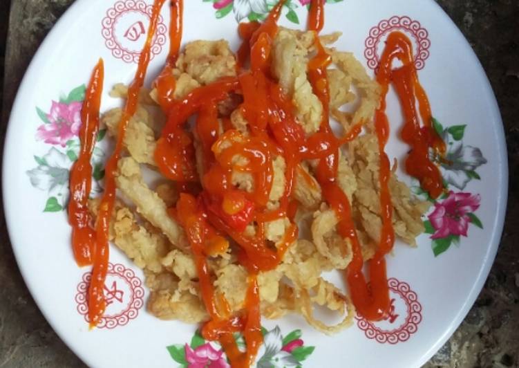Jamur Krispi Saos Asam Manis Pedas